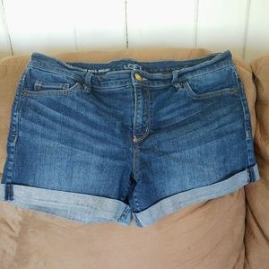 EUC Loft denim roll shorts